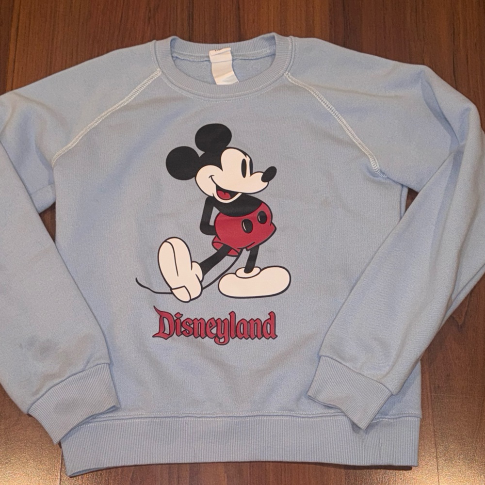 Disney Light Blue Mickey Mouse Disneyland Sweatshirt